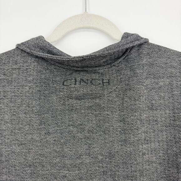 Cinch Charcoal Quarter Zip Long Sleeve Collared Fall Pullover Mens XL - Picture 5 of 7